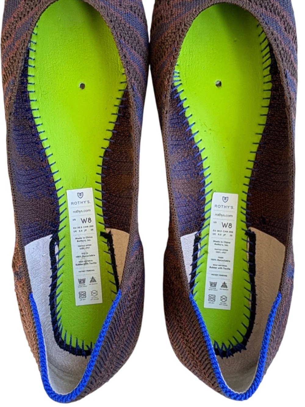 Rothy’s The Flat Round Toe Sapphire Zebra Print Shoes Women’s Size 8 EUC - Picture 6 of 10
